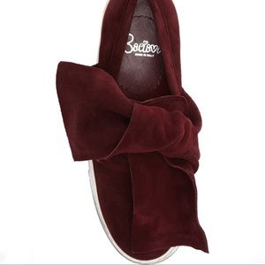 Baciami 9678 Slip-On Sneaker suede bow burgundy